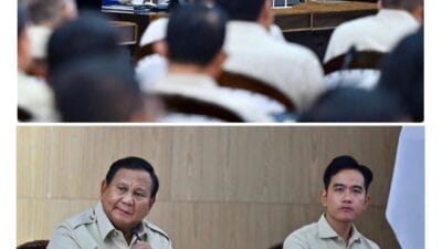 Presiden Prabowo Subianto menyampaikan Taklimat Awal Tahun kepada seluruh jajaran Kabinet Merah Putih di kediamannya di Hambalang, Kabupaten Bogor, pada Selasa, 6 Januari 2026.