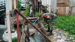 Ciptakan Lingkungan Yang Bersih, Babinsa Koramil Kota Ajak Warga Bersihkan Sampah