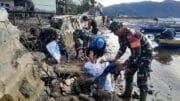 Aksi Nyata Peduli Lingkungan, Koramil 1505-03/Maba dan Warga Bersihkan Pesisir Pantai