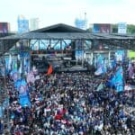 Panglima TNI Dampingi Presiden RI Hadiri  Hari Buruh Internasional