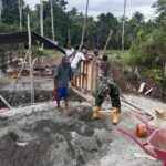 Jembatan Garuda Semakin Kokoh, TNI dan Masyarakat Bahu-Membahu Laksanakan Pengecoran Sayap Jembatan