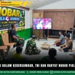 Bersatu Dalam Kebersamaan, TNI Dan Rakyat Nobar Piala Dunia
