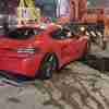 Kecelakaan Tunggal Mobil Sport di Jalan Tol