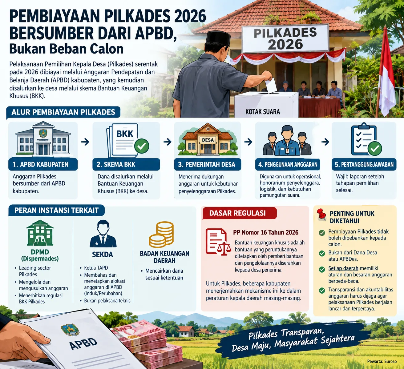 Dana Pilkades Masuk APBD, DPMD Tangani Teknis dan Sekda Berperan di TAPD