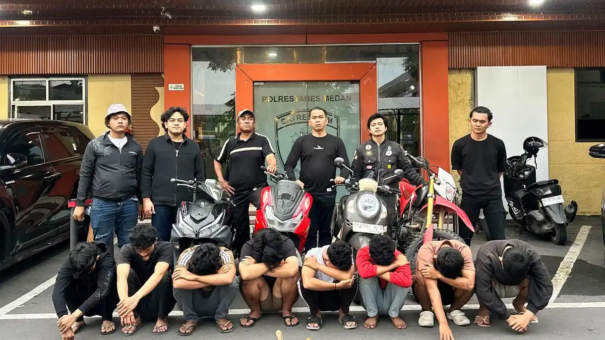 Delapan Anggota Salvador 424 Medan Ditangkap Usai Bentrokan Empat Geng Motor